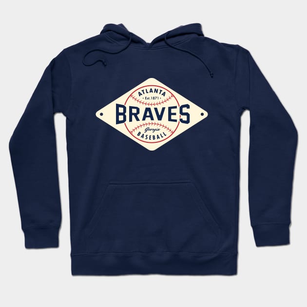 Atlanta Braves Diamond 2 by Buck Tee Original Hoodie by Buck Tee